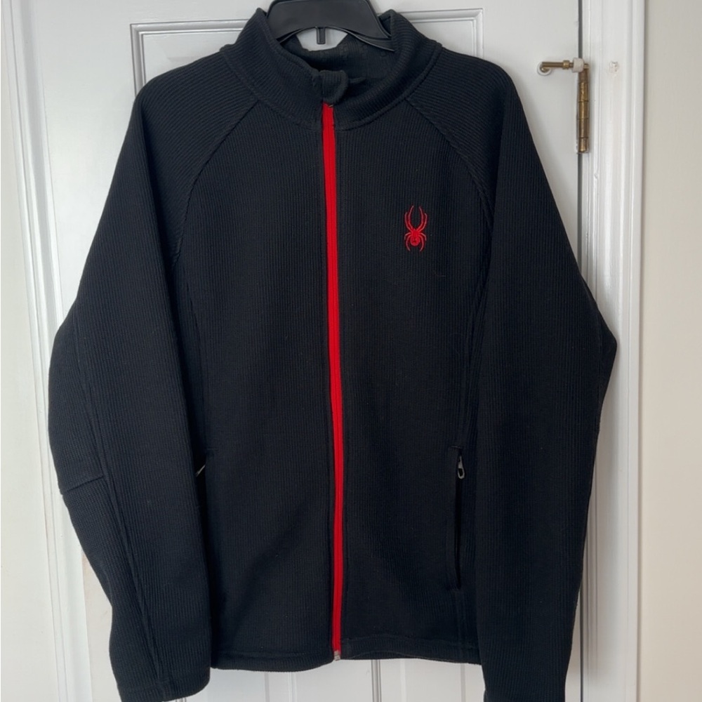 Spyder Men's Black Performance Jacket with Red Details